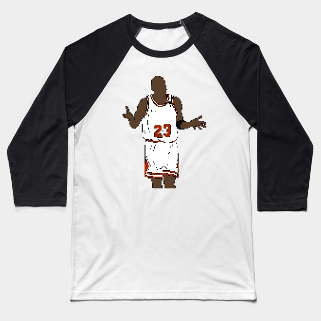 Michael Jordan Shrug (Pixel Art) Baseball T-Shirt by rattraptees